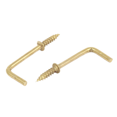 Harfington 39mm x 14mm L Shaped Shoulder Screw Dresser Dress Cup Hook Hanging Hanger 50PCS