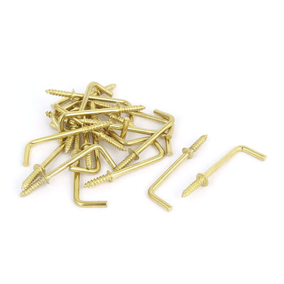Harfington 47mm x 16mm x 3mm L Shaped Shoulder Straight Dresser Cup Hook Hanger 20PCS