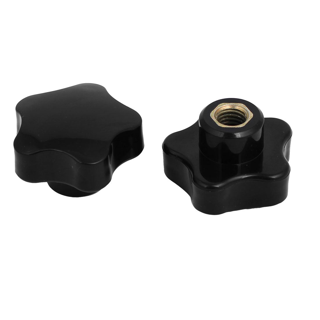 Harfington M10 Female Thread 50mm Dia Bakelite Knobs Handle Machine Tool Black 5Pcs