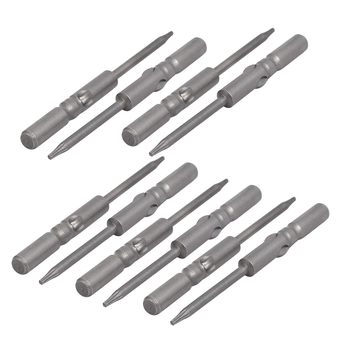 Harfington T5 Magnetic Torx Screwdriver Bit 5mm Dia Round Shank Gray 10 Pcs