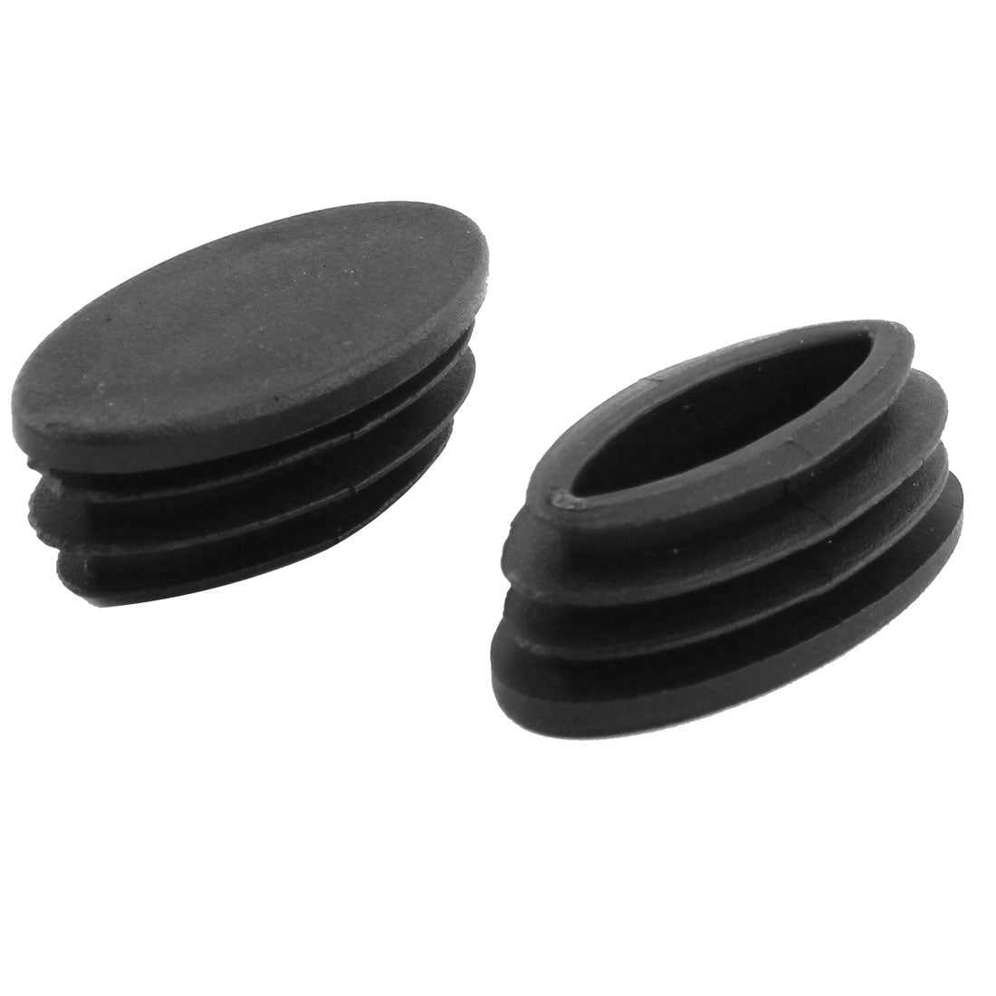 uxcell Uxcell Furniture Table Leg Plastic Oval Tube Pipe Insert End Cap Black 20 x 40mm 80 Pcs