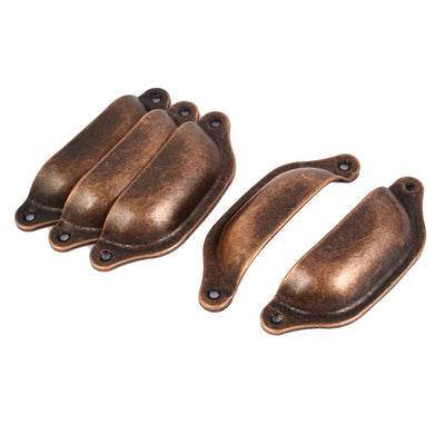 uxcell Uxcell Cupboard Wardrobe Drawer Metal Handle Pull Knob Copper Tone 96 x 32 x 15mm 5pcs