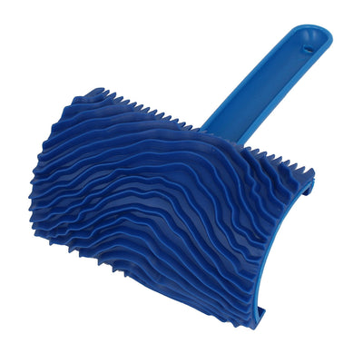 Harfington MS16 4" Home Wooden Wall Plastic Handle Rubber Wood Graining Paint Tool Blue
