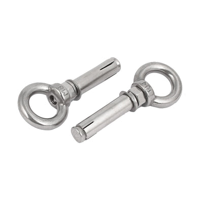 Harfington M8x60mm Expansion Screws Closed Hook Anchor Bolts 2pcs for Wall Concrete Brick