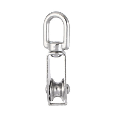 Harfington M15 Lifting Crane Swivel Hook Single Pulley Block Hanging Wire Towing Wheel 2pcs