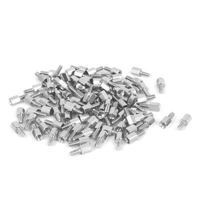 Harfington #4-40x6mm+6mm Male to Female Thread Brass Spacer Hexagonal Standoff Pillar 100pcs