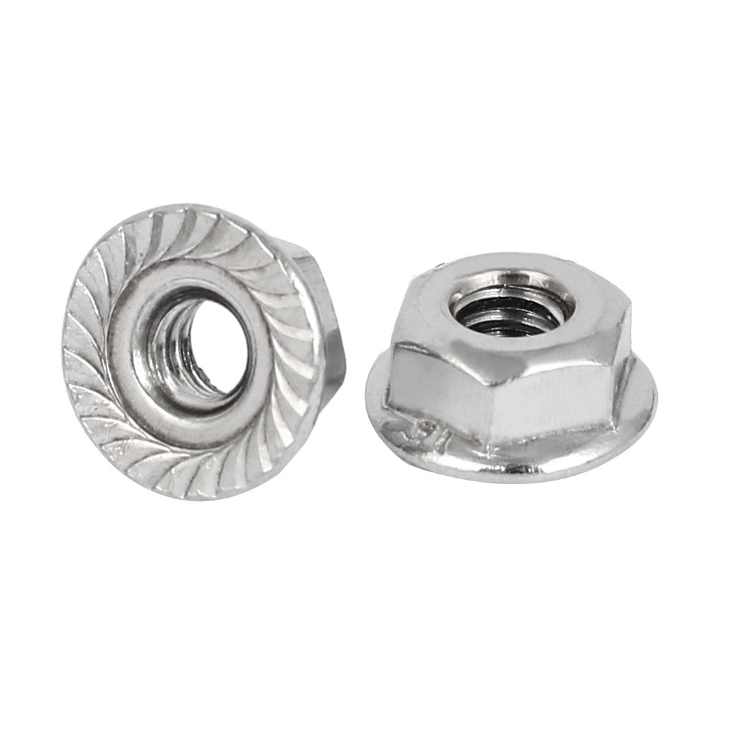 Harfington 3/16"-24 304 Stainless Steel Serrated Flange Hex Machine Screw Lock Nuts 100pcs