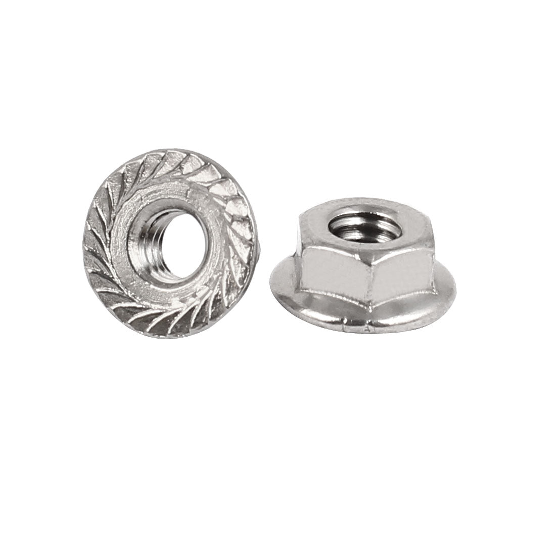 Harfington 8#32 304 Stainless Steel Serrated Flange Hex Machine Screw Lock Nuts 20pcs