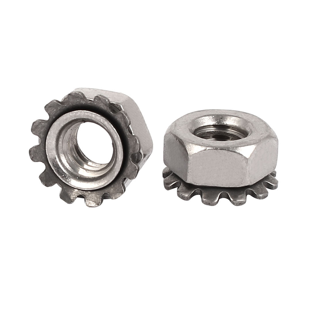 Harfington 1/4"-20 304 Stainless Steel Female Thread Kep Hex Head Lock Nut 20pcs