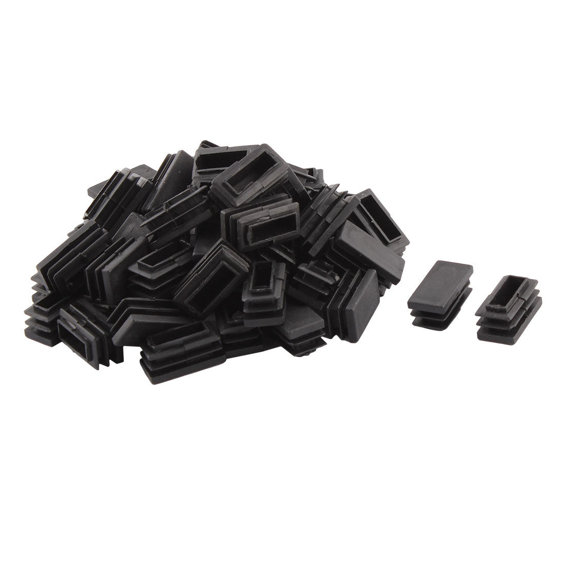 uxcell Uxcell Household Plastic Rectangular Shaped Chair Leg Tube Pipe Insert Black 30 x 15mm 50 PCS