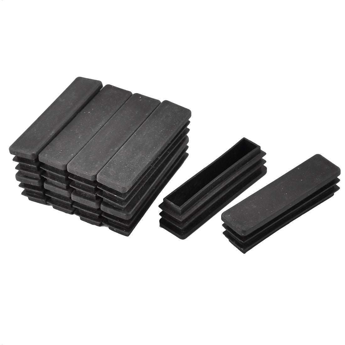 uxcell Uxcell Household  Plastic Rectangular Shaped Table Chair Leg Feet Tube Insert Black 10 Pcs