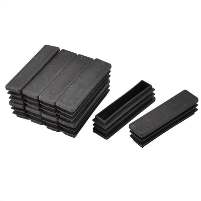 uxcell Uxcell Household  Plastic Rectangular Shaped Table Chair Leg Feet Tube Insert Black 10 Pcs