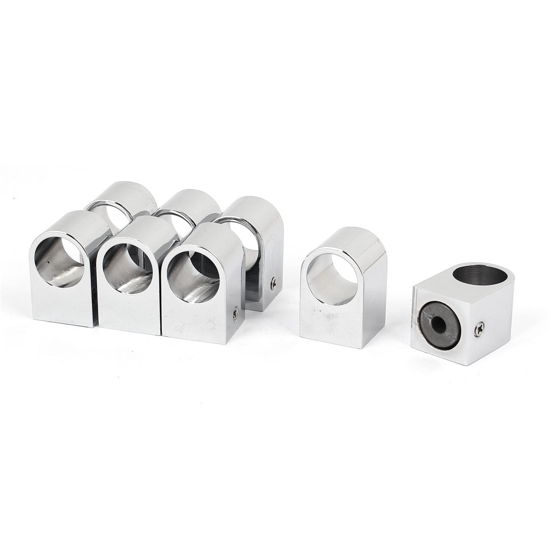 Harfington 16.5mm Diameter Metal Wall Mounted Pipe Rod Curtain Clothes Lever Bracket 8pcs