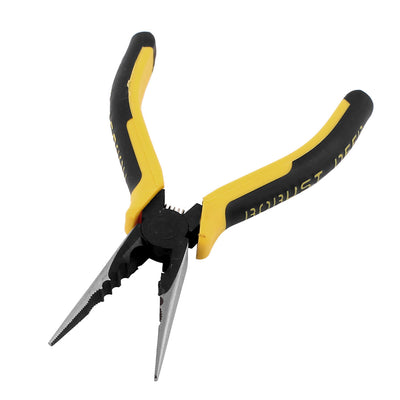 Harfington 6-inch Long Nonslip Rubber Handle Spring Loaded Cutter Needle Nose Plier