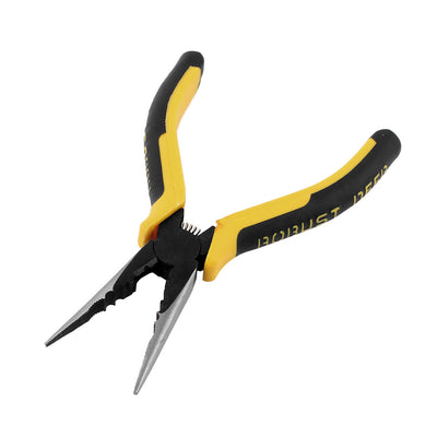 Harfington 6-inch Long Nonslip Rubber Handle Spring Loaded Cutter Needle Nose Plier