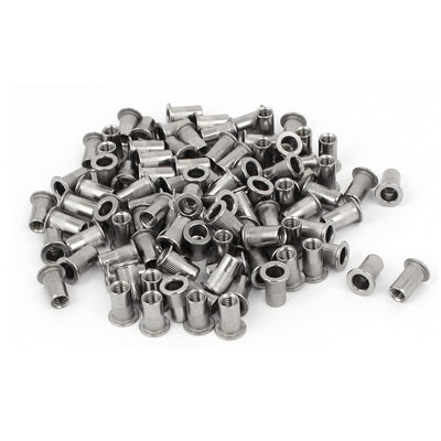 Harfington M5 x 13mm 304 Stainless Steel Knurled Rivet Nut Insert Nutsert 100PCS