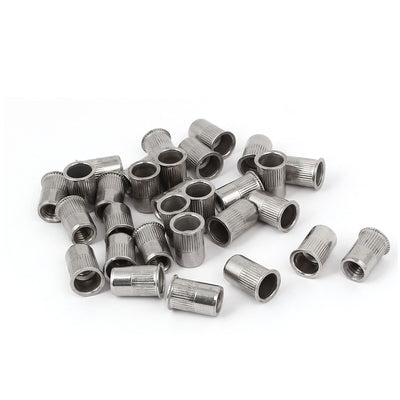 Harfington M6 x 14mm Knurled Countersunk Head Blind Rivet Nut Insert  30PCS