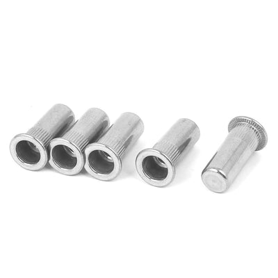 Harfington M6x23mm 304 Stainless Steel Straight Knurled Closed End Rivet Nut Fastener 5pcs