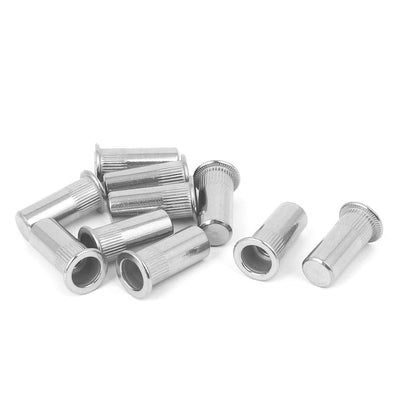 Harfington M8x27mm 304 Stainless Steel Straight Knurled Closed End Rivet Nut Fastener 10pcs