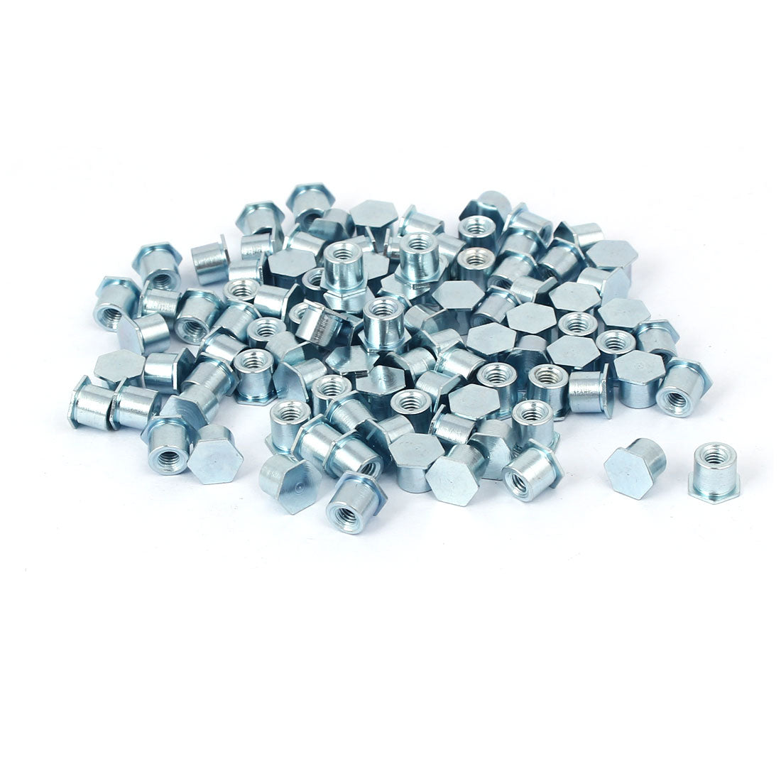 Harfington M3 x 5mm Female Thread Hexagon Head Blind Hole Self Clinching Standoffs 100 Pcs