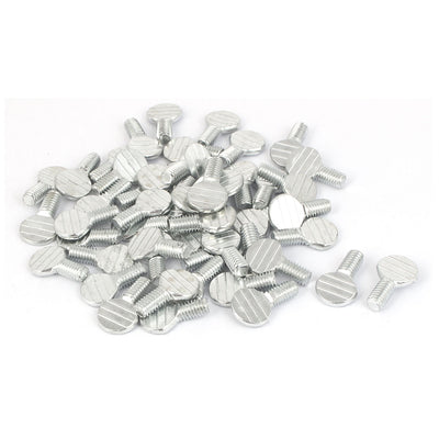 Harfington M6 x 10mm Machine Threaded Carbon Steel Racket Thumb Screws Bolts 50 Pcs