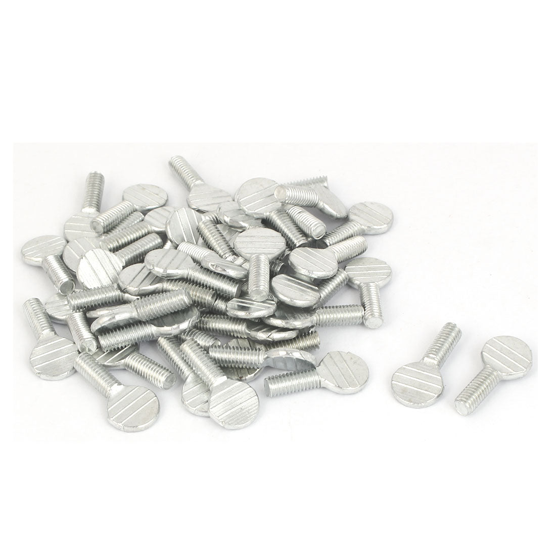 Harfington M6 x 16mm Fully Thread Carbon Steel Fingertight Racket Thumb Screws 50 Pcs