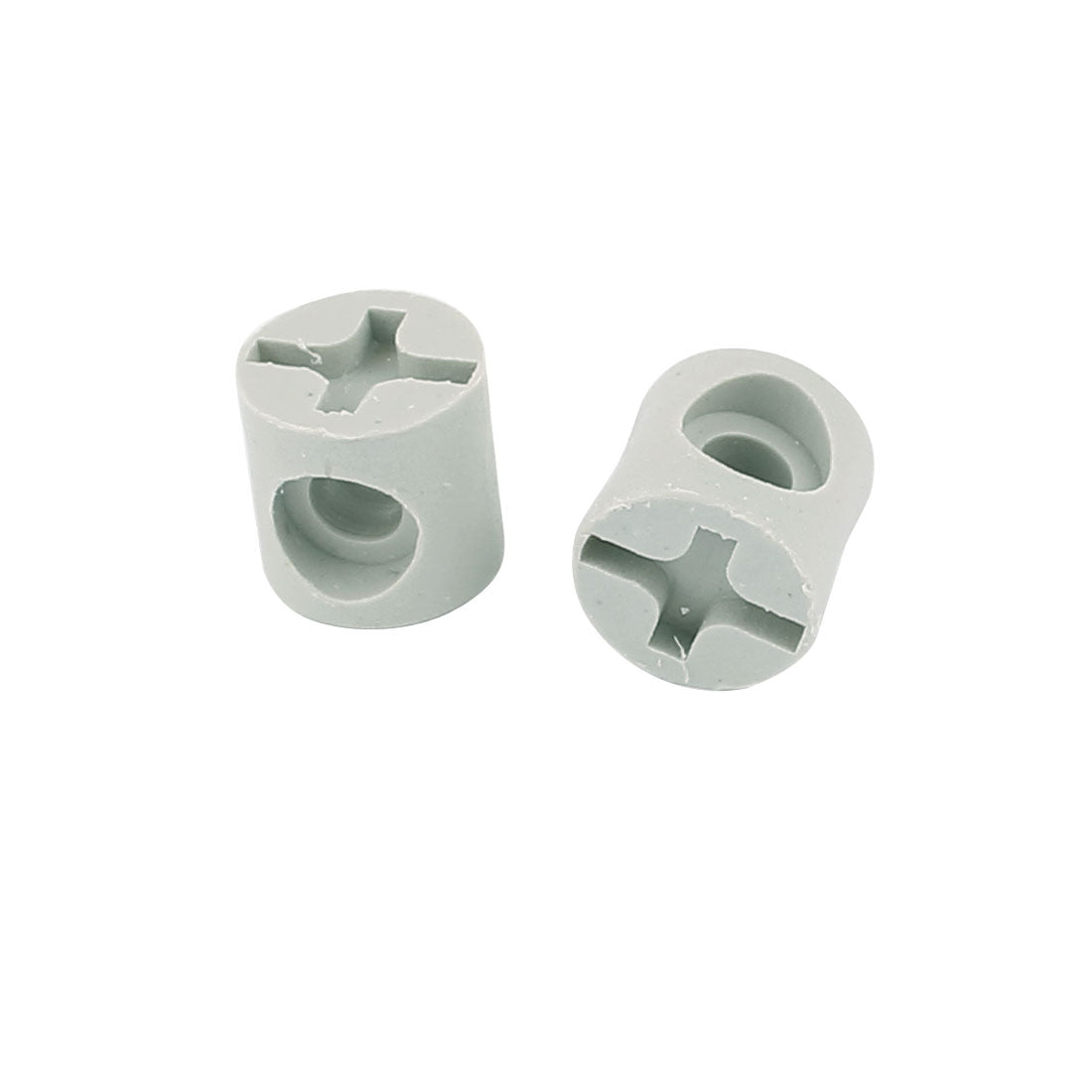 Harfington 10mmx10mm 4mm Hole Cross Barrel Furniture Hammer Connector Nut Gray 50pcs