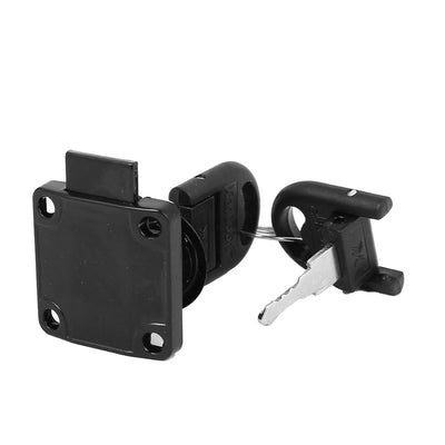 Harfington 16mm Dia Cylinder Head Cupboard Security Drawer Lock Locker Black w 2 Keys