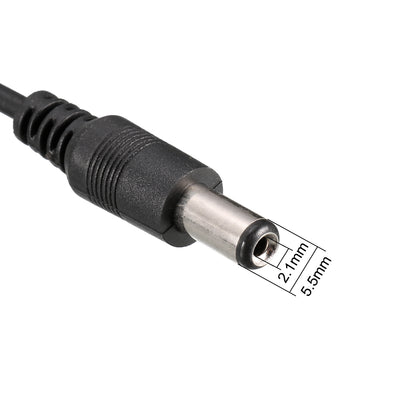 Harfington 1 DC Female to 2 DC Male 5.5 x 2.1mm Power Cable Extension Wire For CCTV Camera