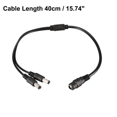 Harfington 1 DC Female to 2 DC Male 5.5 x 2.1mm Power Cable Extension Wire For CCTV Camera