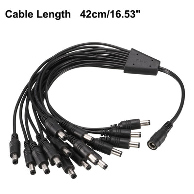 Harfington 1 DC Female to 16 DC Male 5.5 x 2.1mm Power Extension Wire For CCTV Camera