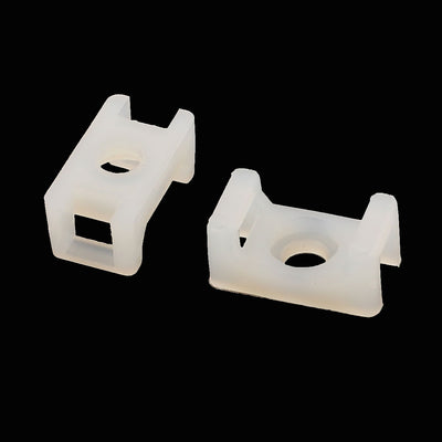 Harfington 145 Pcs 15 x 10mm Cable Tie Mount Wire Saddle Type Plastic Holder White
