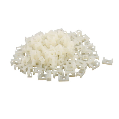 Harfington 145 Pcs 15 x 10mm Cable Tie Mount Wire Saddle Type Plastic Holder White