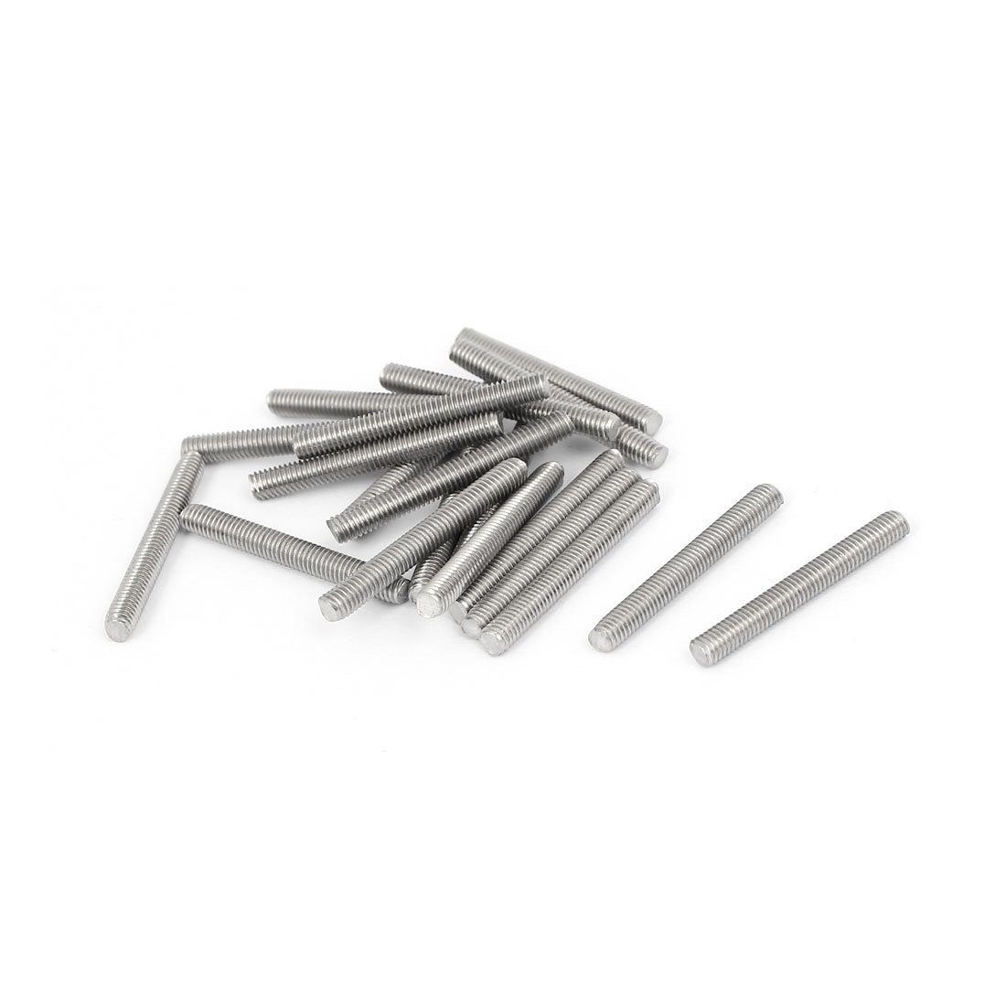 Harfington M3 x 25mm 0.5mm Pitch 304 Stainless Steel Fully Threaded Rods Silver Tone 20 Pcs