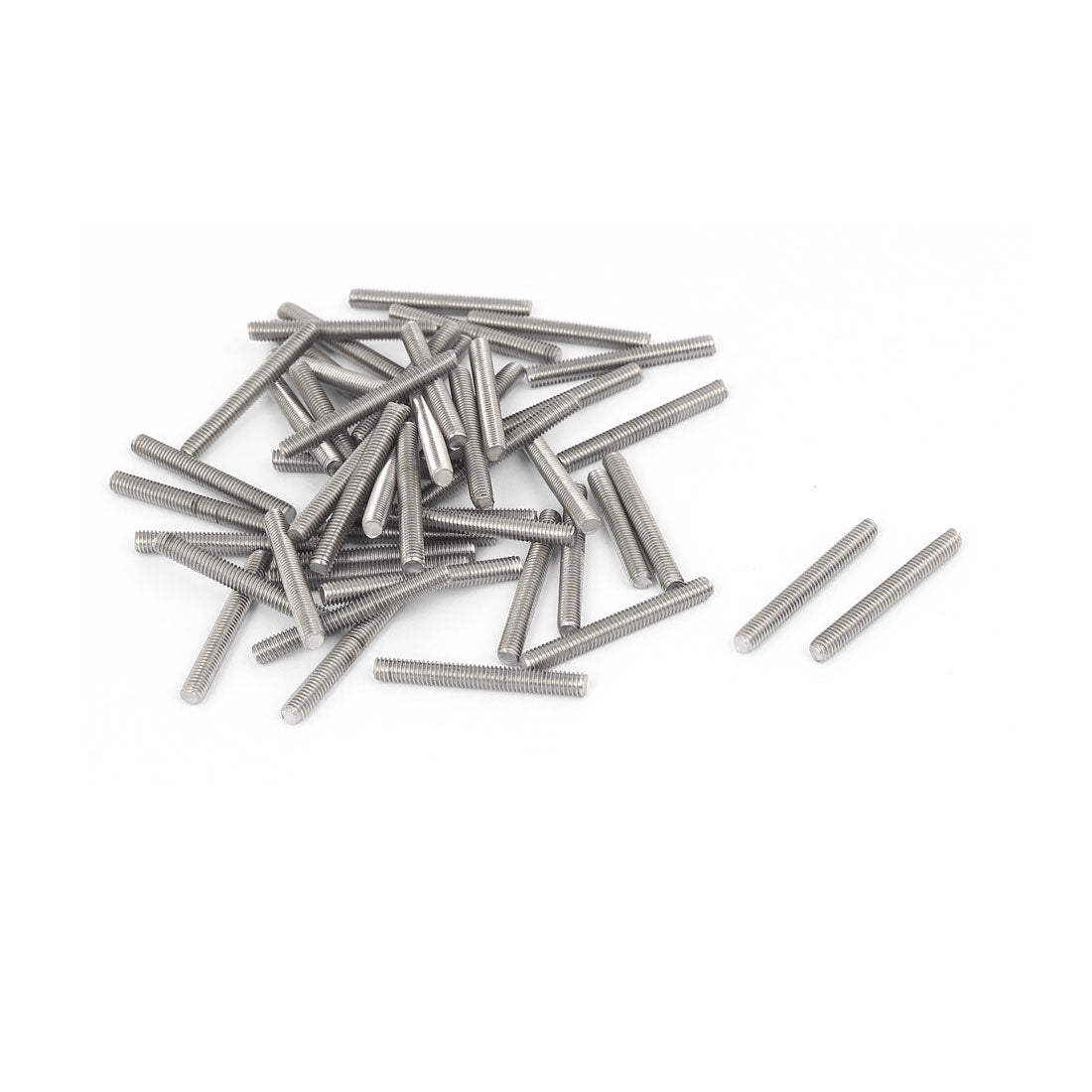 Harfington M3 x 25mm 304 Stainless Steel Fully Threaded Rods Bar Stud Hardware 50 Pcs