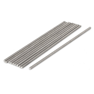 Harfington M3 x 110mm 0.5mm Pitch 304 Stainless Steel Fully Threaded Rods Hardware 10 Pcs