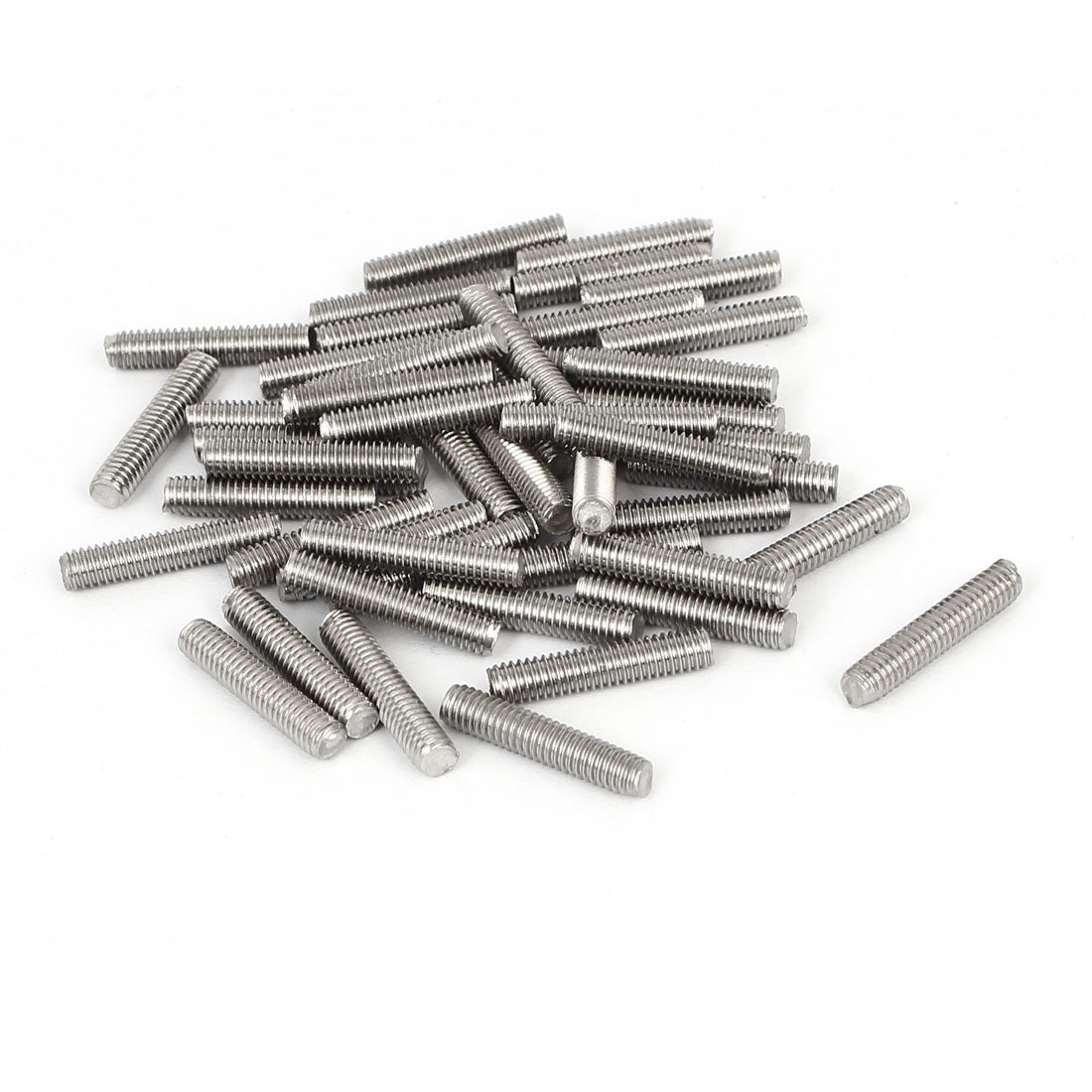 Harfington M4 x 20mm 304 Stainless Steel Fully Threaded Rod Bar Studs Silver Tone 50 Pcs