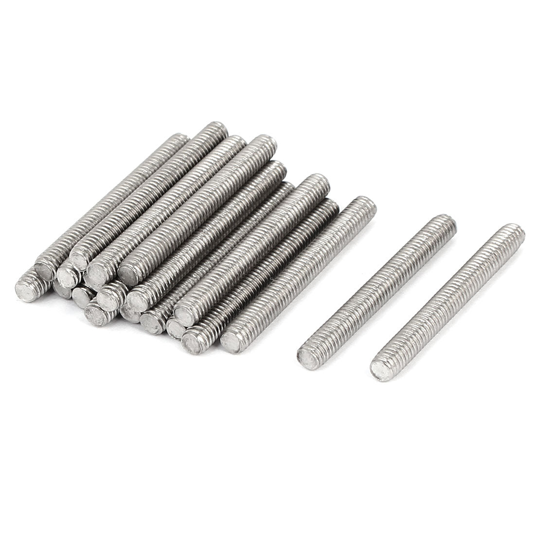 Harfington M4 x 35mm 0.7mm Pitch 304 Stainless Steel Fully Threaded Rods Silver Tone 20 Pcs