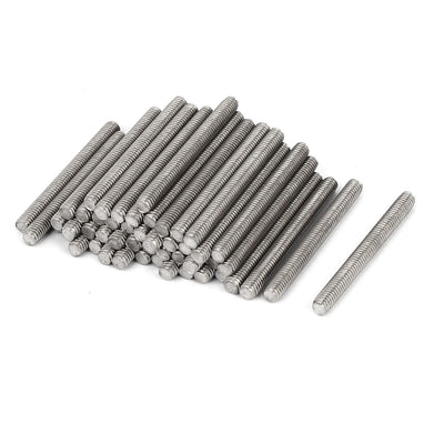 Harfington M4 x 40mm 304 Stainless Steel Fully Threaded Rod Bar Studs Hardware 50 Pcs