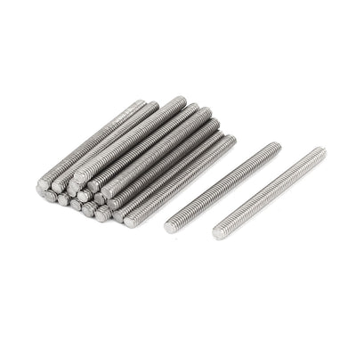 Harfington M4 x 45mm 304 Stainless Steel Fully Threaded Rod Bar Studs Silver Tone 20 Pcs