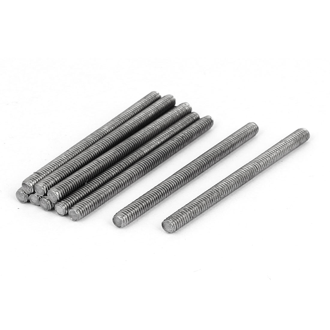 Harfington M4 x 55mm 304 Stainless Steel Fully Threaded Rod Bar Studs Silver Tone 10 Pcs