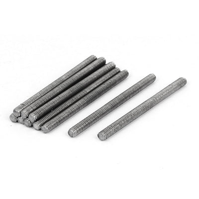 Harfington M4 x 55mm 304 Stainless Steel Fully Threaded Rod Bar Studs Silver Tone 10 Pcs