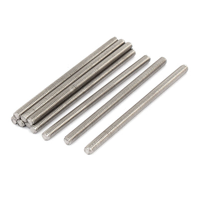 Harfington M4 x 70mm 304 Stainless Steel Fully Threaded Rod Bar Studs Silver Tone 10 Pcs