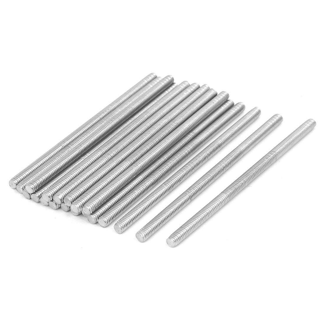 Harfington M4 x 80mm 304 Stainless Steel Fully Threaded Rod Bar Studs Silver Tone 20 Pcs