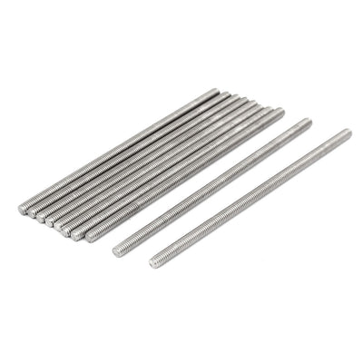 Harfington M4 x 100mm 304 Stainless Steel Fully Threaded Rod Bar Studs Fastener 10 Pcs