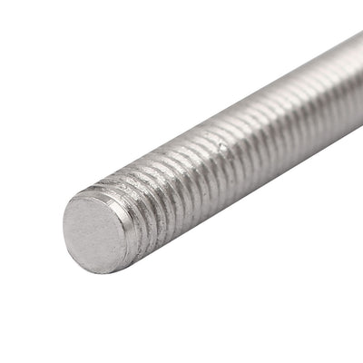 Harfington M4 x 120mm 304 Stainless Steel Fully Threaded Rod Bar Studs Silver Tone 5 Pcs