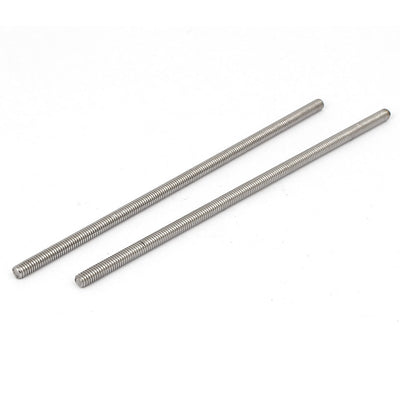 Harfington M4 x 120mm 304 Stainless Steel Fully Threaded Rod Bar Studs Silver Tone 5 Pcs