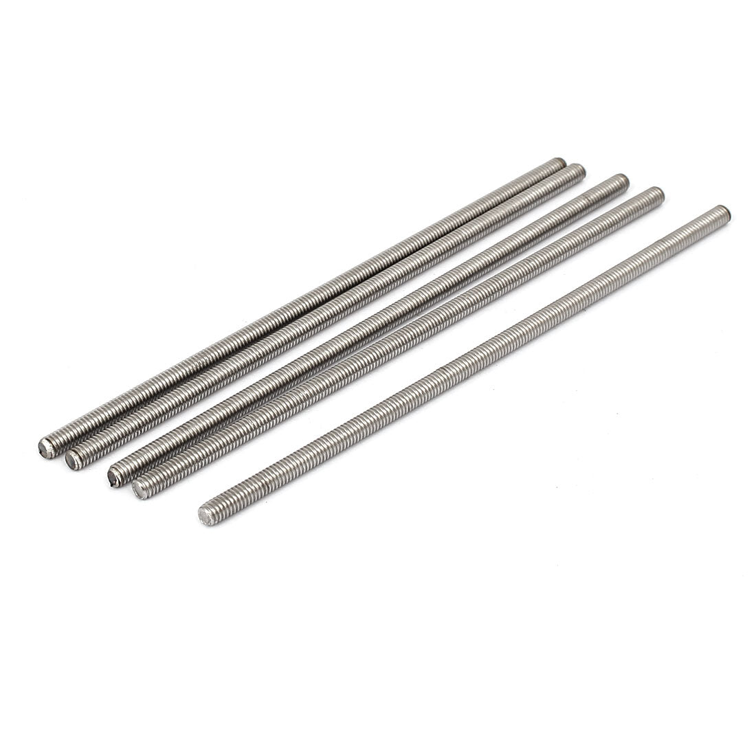 Harfington M4 x 120mm 304 Stainless Steel Fully Threaded Rod Bar Studs Silver Tone 5 Pcs