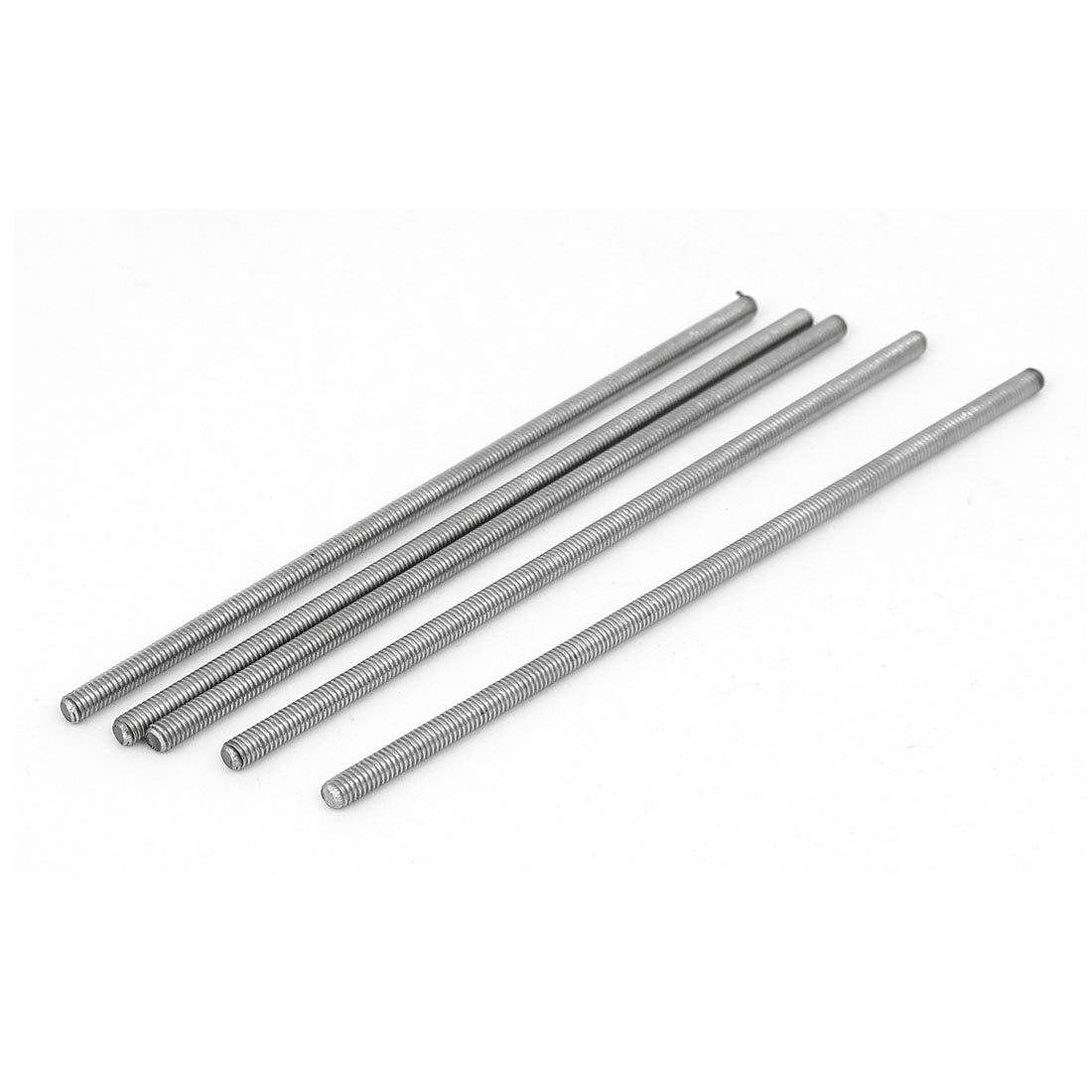 Harfington M4 x 130mm 304 Stainless Steel Fully Threaded Rod Bar Studs Hardware 5 Pcs