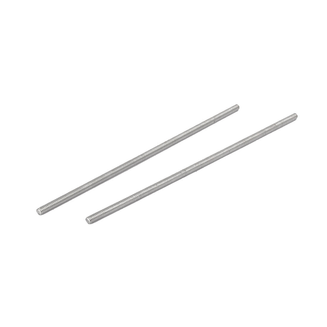 Harfington M4 x 140mm 304 Stainless Steel Fully Threaded Rod Bar Studs Silver Tone 5 Pcs